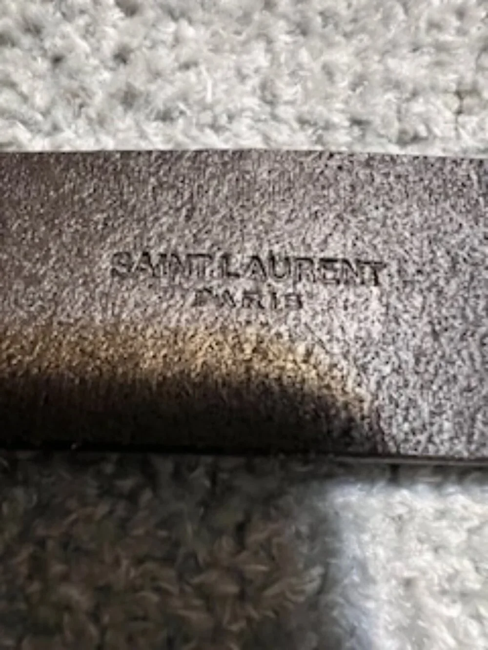 Authentic Almost New Black Yves Saint Laurent YSL With Silver Buckle 90cm. - Picture 5 of 7